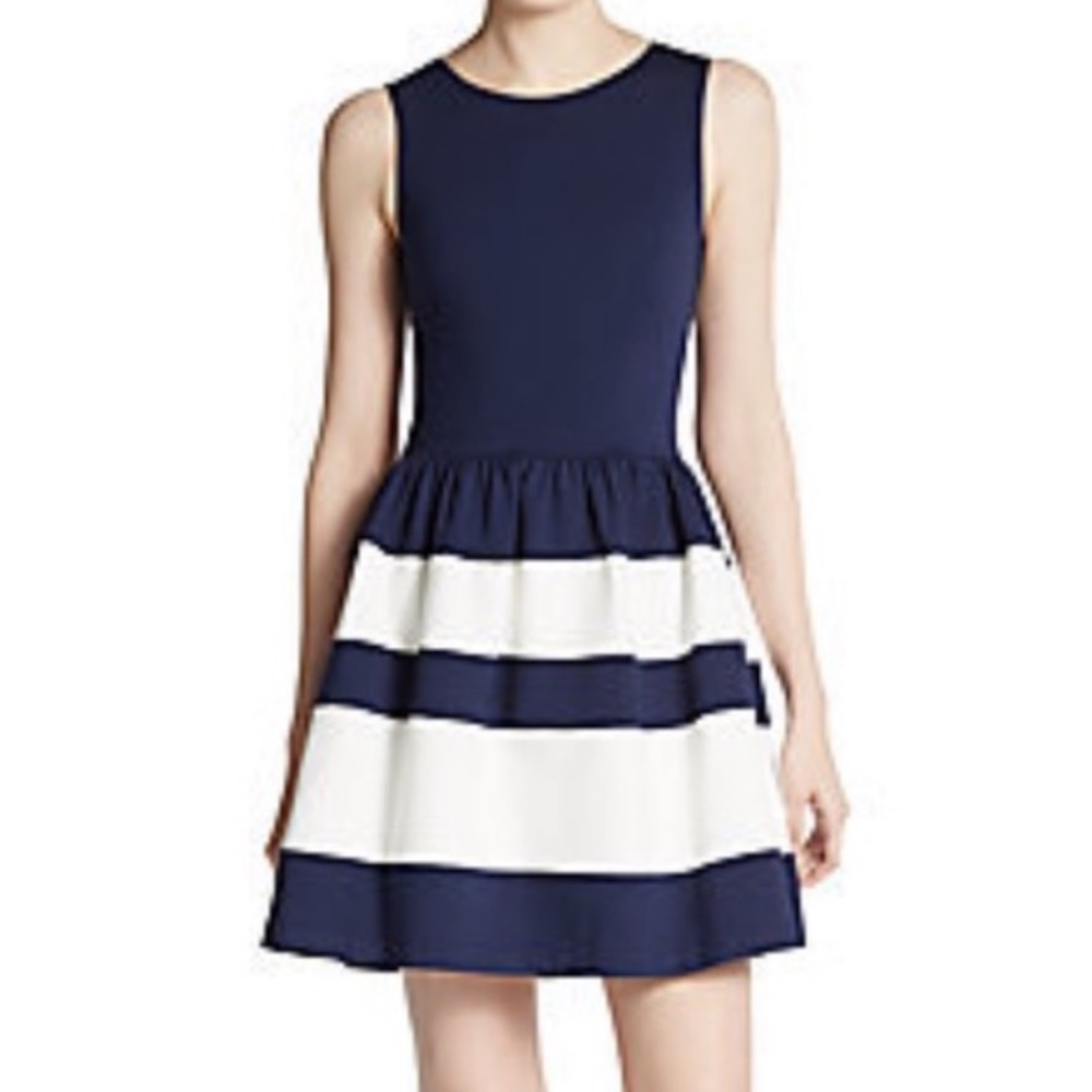 Red Saks fifth Ave striped dress